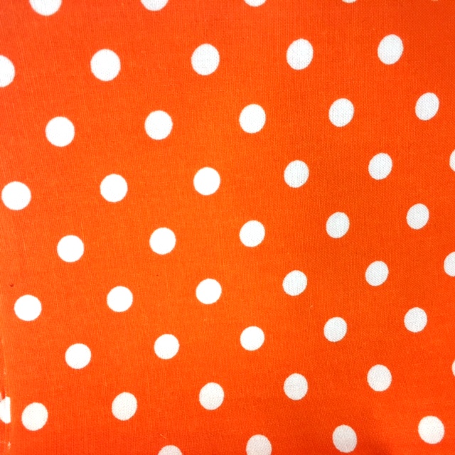 orange polka dot cotton fabric