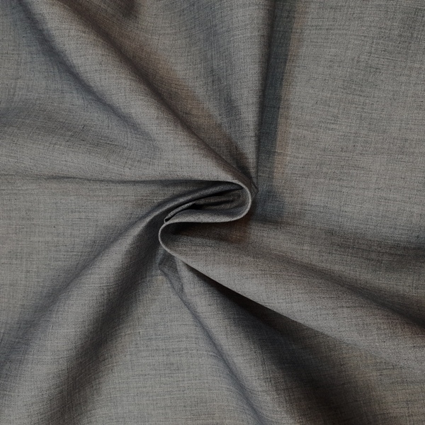 Plain Polycotton Fabric - Dark Grey Marl